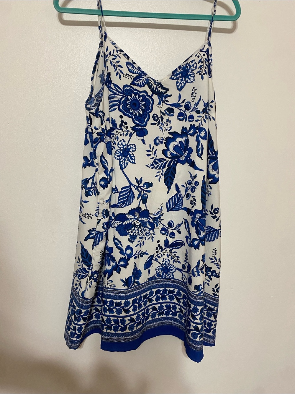 Blue and White Floral Slip Dress